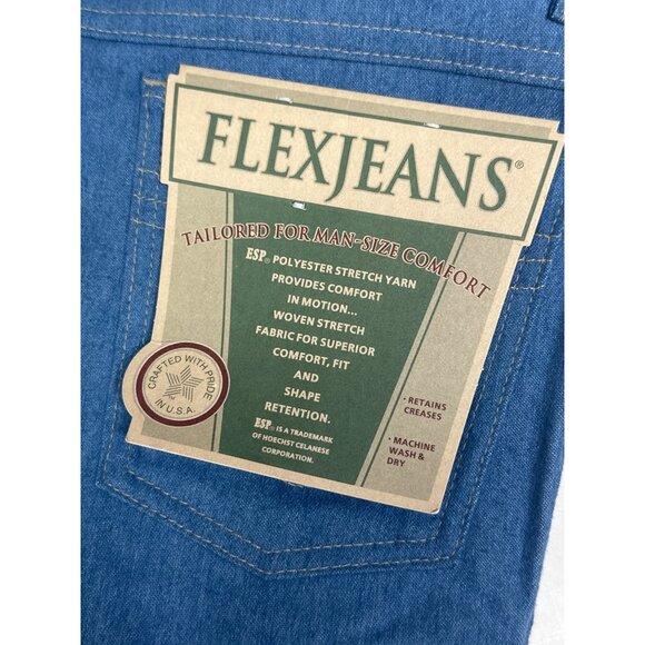 Flexjeans Mens 42x29 Blue Stretch Straight Leg 4 Pocket Flex Denim Jeans New - Picture 2 of 12